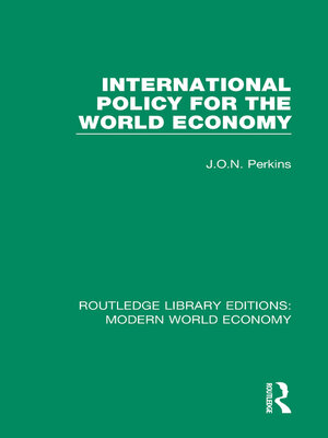 cover image of International Policy for the World Economy